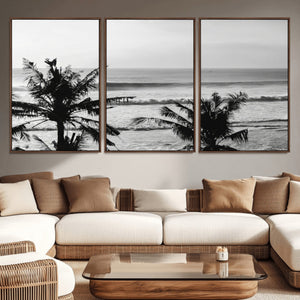 Tropical Coastline Wall Art Canvas Print – Framed Palm Trees
