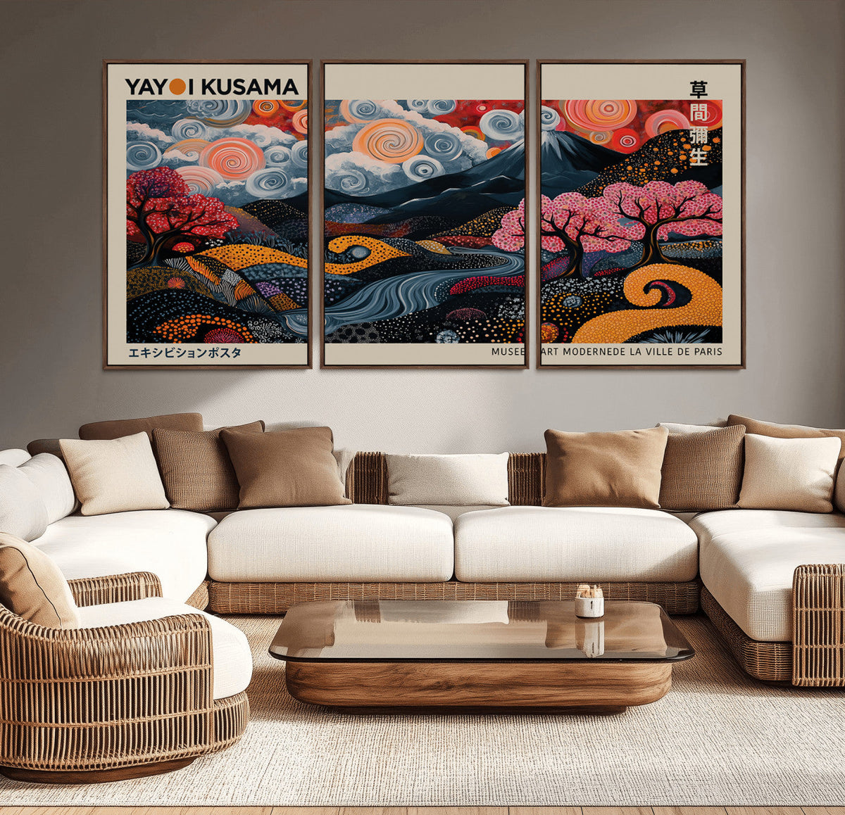 Modern Japanese Wall Art Canvas Print – Framed Contemporary