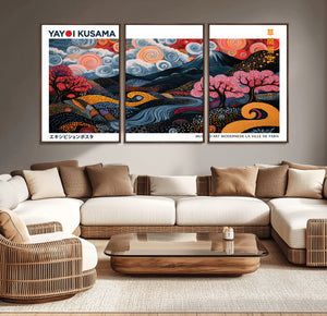 Modern Japanese Wall Art Canvas Print – Framed Abstract