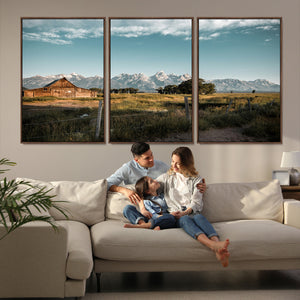 Rustic Farmhouse Wall Art Canvas Print – Teton Range Mormon