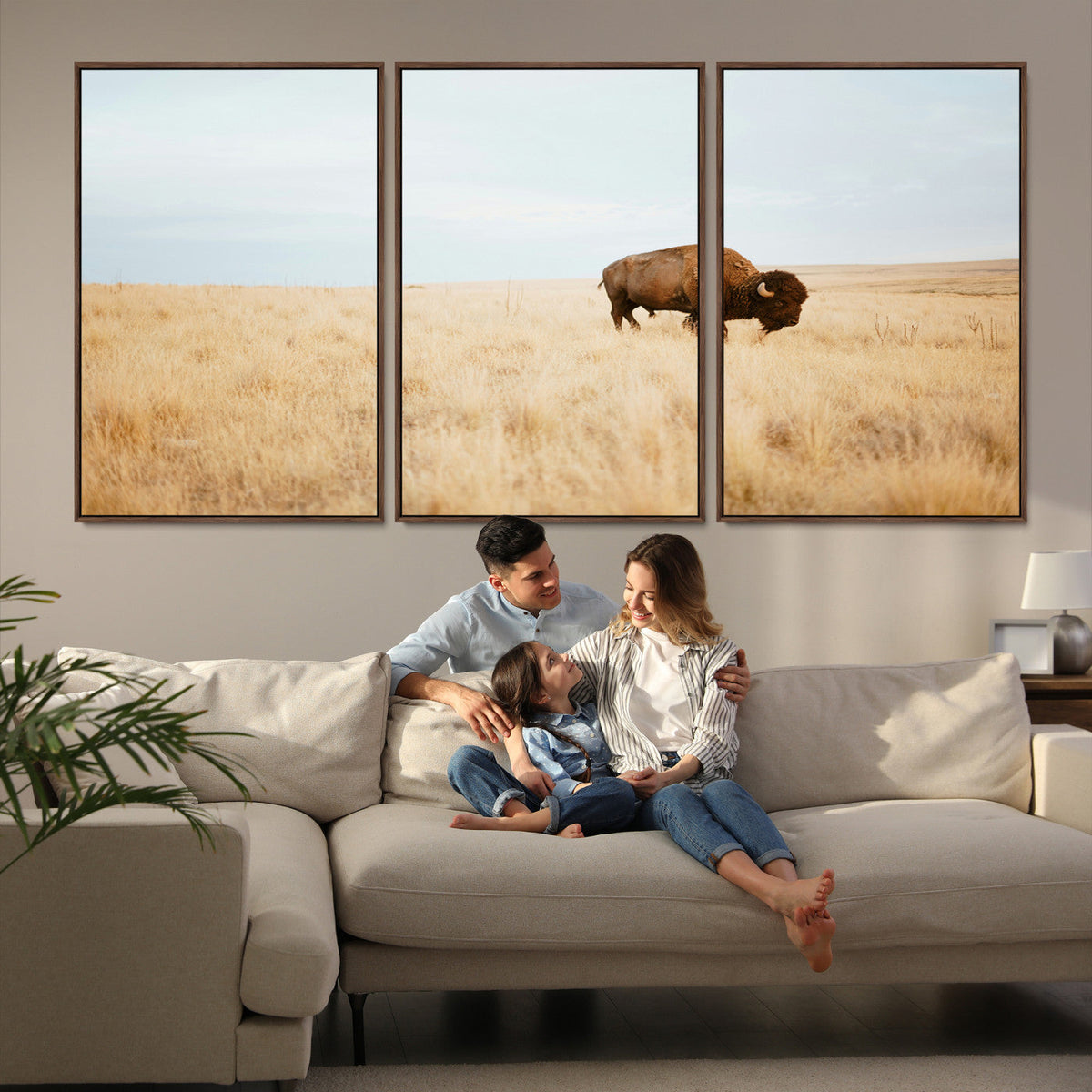 Buffalo Wall Art Canvas Print – Framed Western Wildlife