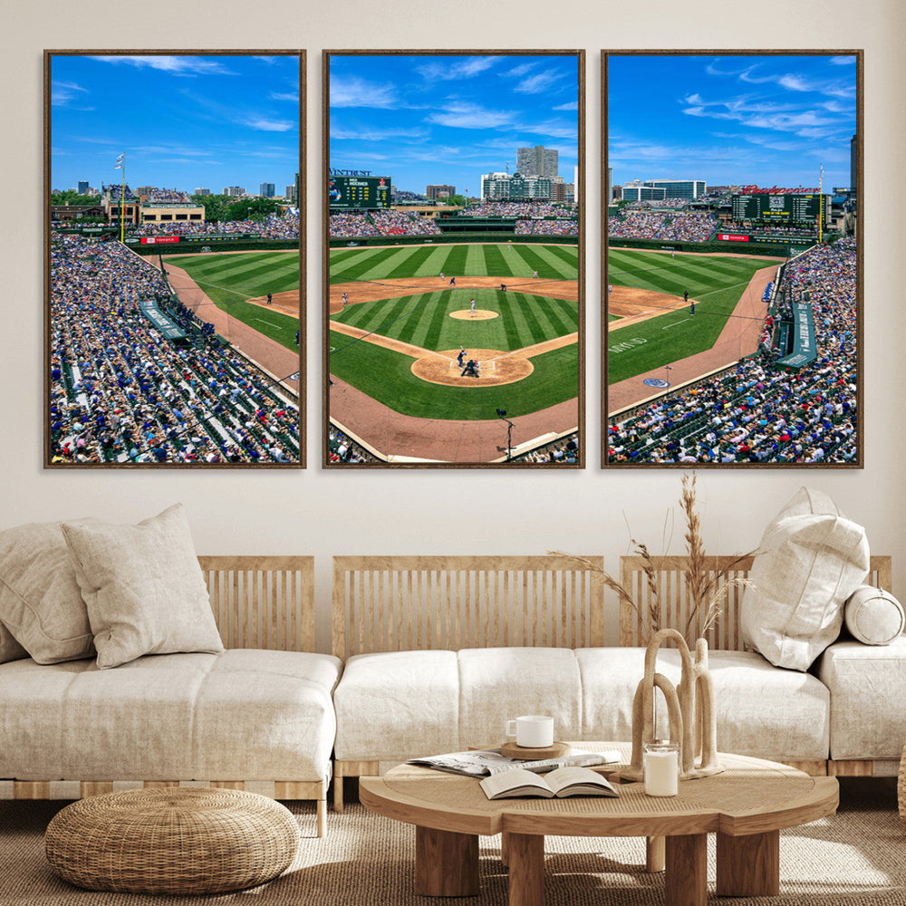 Wrigley Field Baseball Stadium Canvas Wall Art – Packed