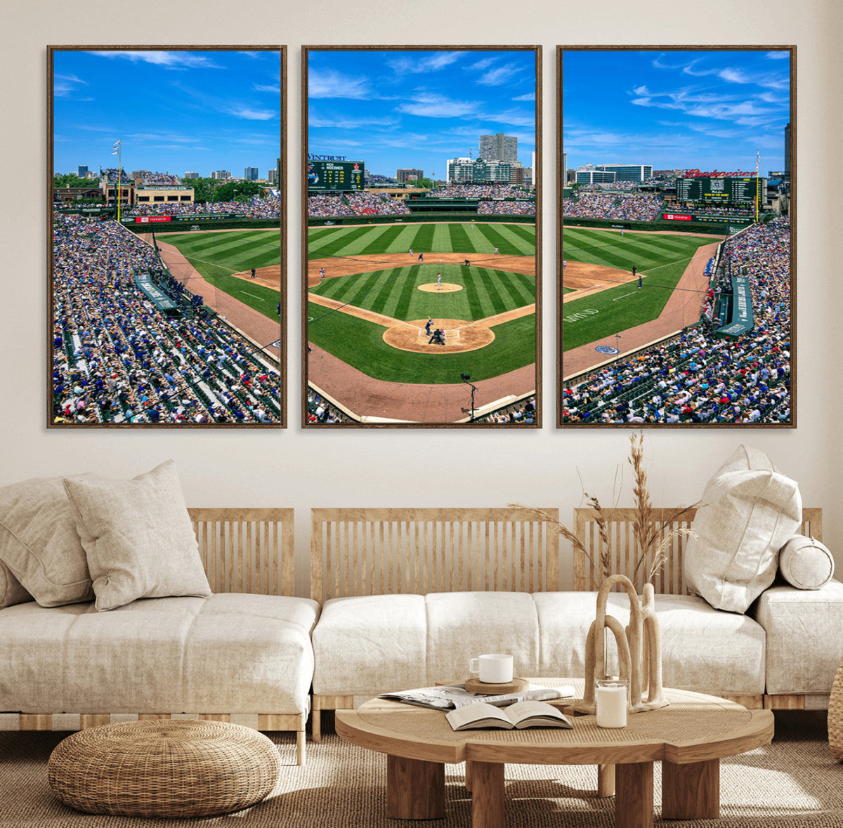 Wrigley Field Baseball Stadium Canvas Wall Art – Packed