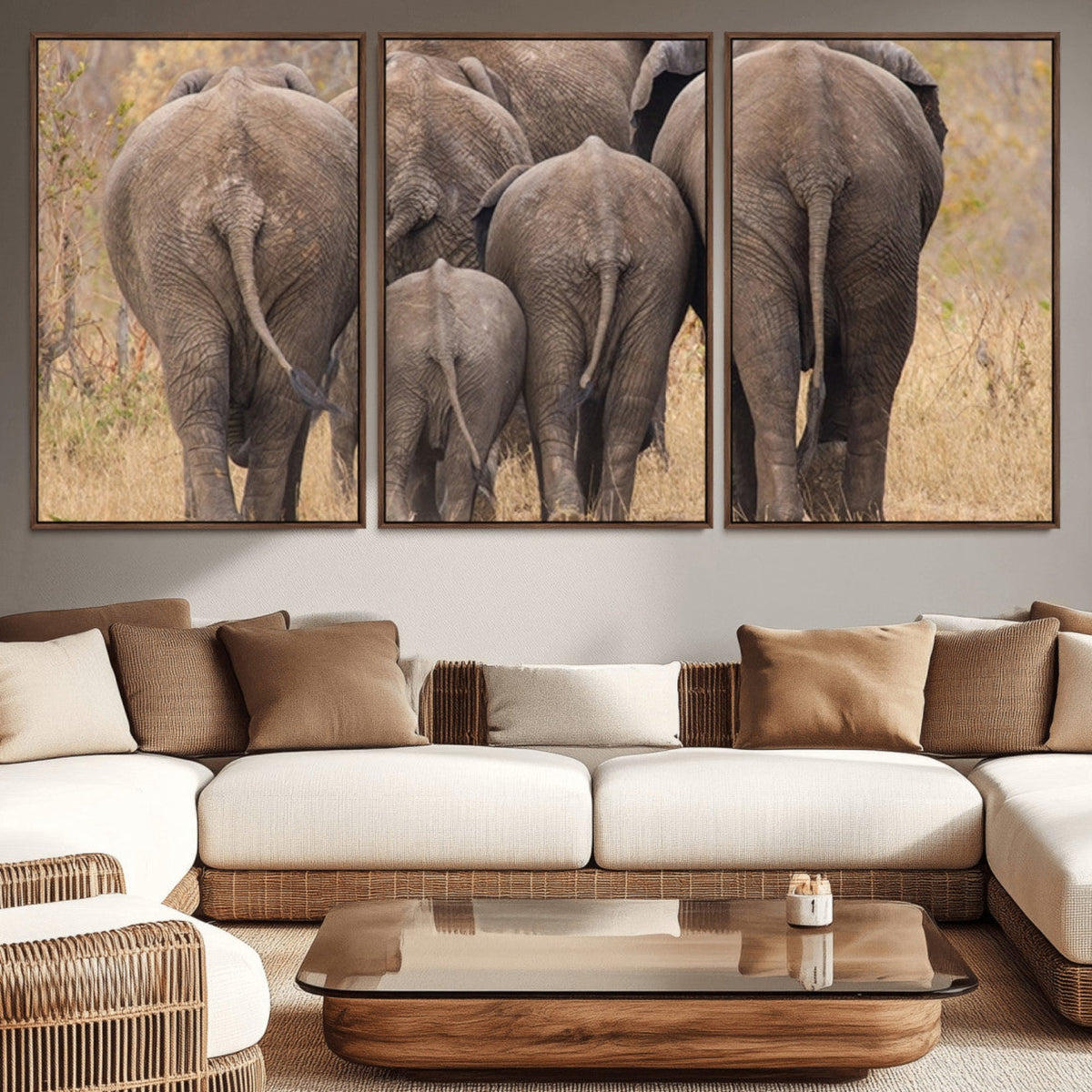 Wild Elephant Wall Art Canvas Print