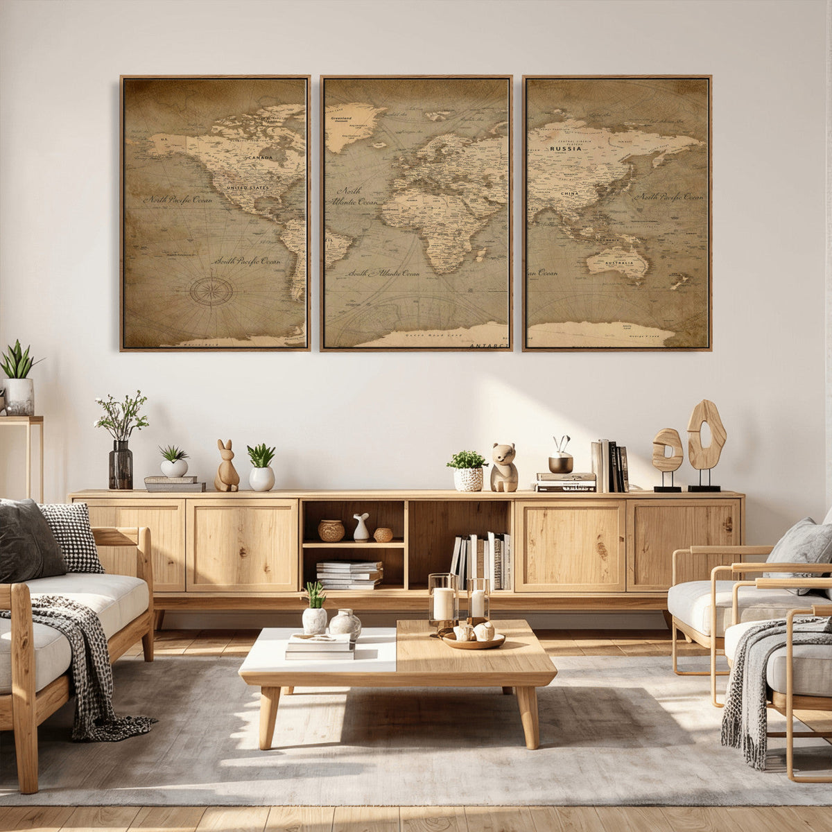 World Map Canvas Print – Framed Travel Map Wall Art for