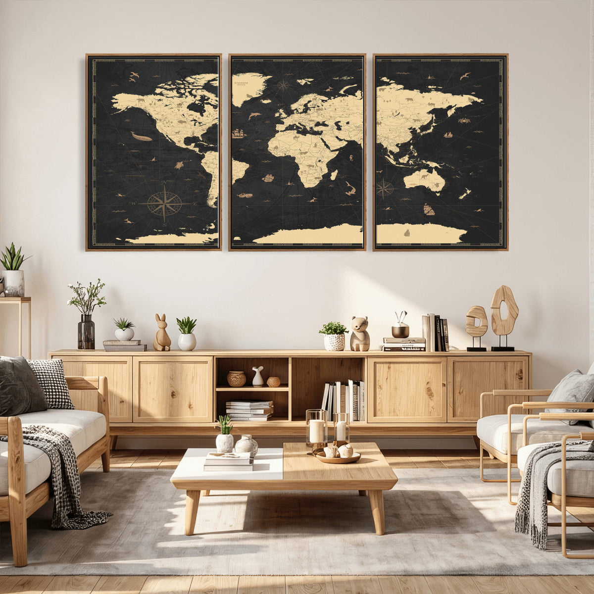 World Map Canvas Print – Detailed Map of the World Wall Art