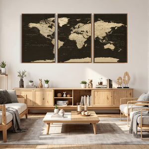 World Map Canvas Print – Framed World Map Wall Art for
