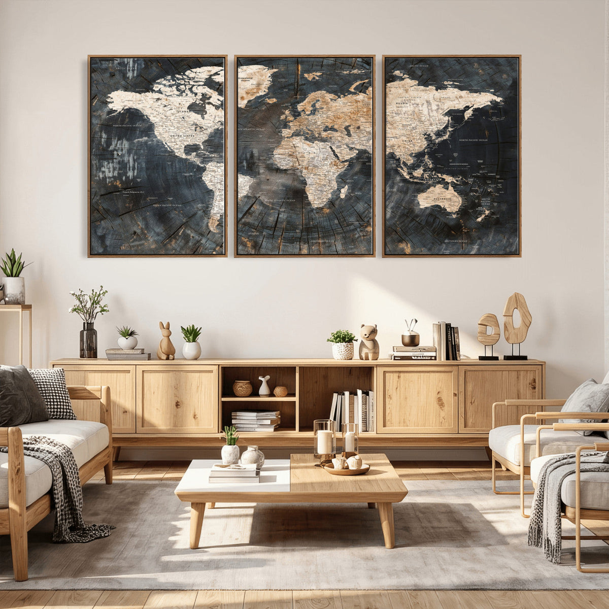 World Map Canvas Print – Detailed Map of the World Wall Art
