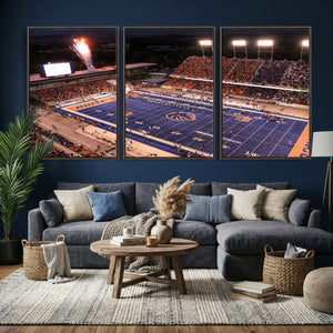 Boise State Stadium Large Wall Art Canvas Print for Living