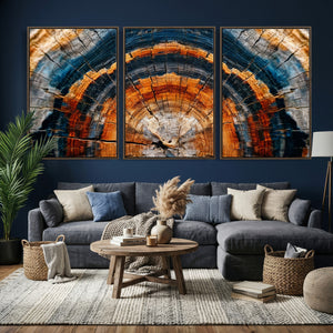 Abstract Wood Grain Canvas Print, Tree Ring Pattern Wall