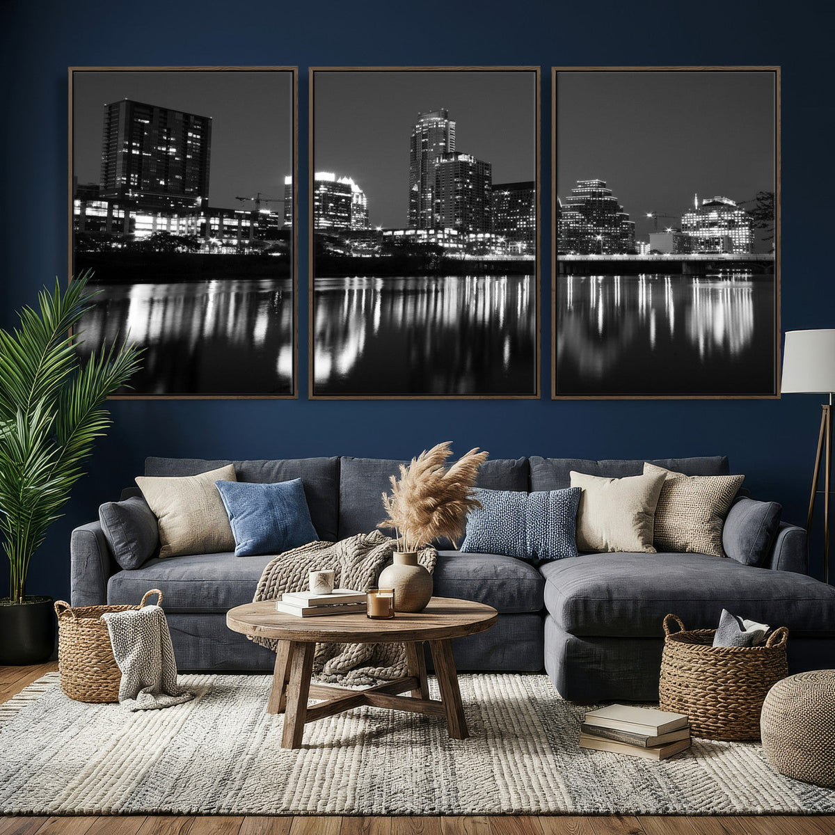 Austin Skyline Wall Art Canvas Print, Austin Downtown Night