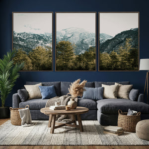 Mountain Forest Wall Art Canvas Print, Alpine Landscape