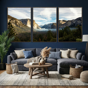 Yosemite Valley Mountain Wall Art Canvas Print, Granite