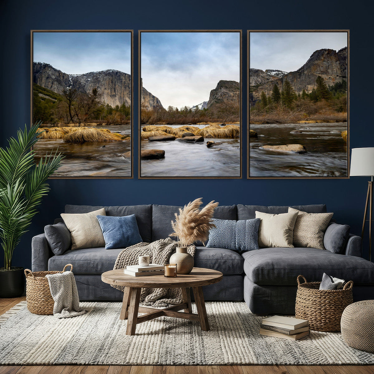 Yosemite Valley Mountain Landscape Wall Art Canvas Print,