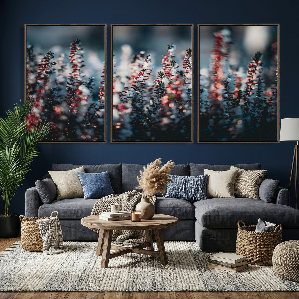 Winter Heather Wall Art Canvas Print, Frosted Floral Nature