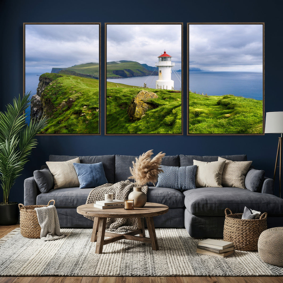 Cliffside Lighthouse Wall Art Canvas Print – Coastal