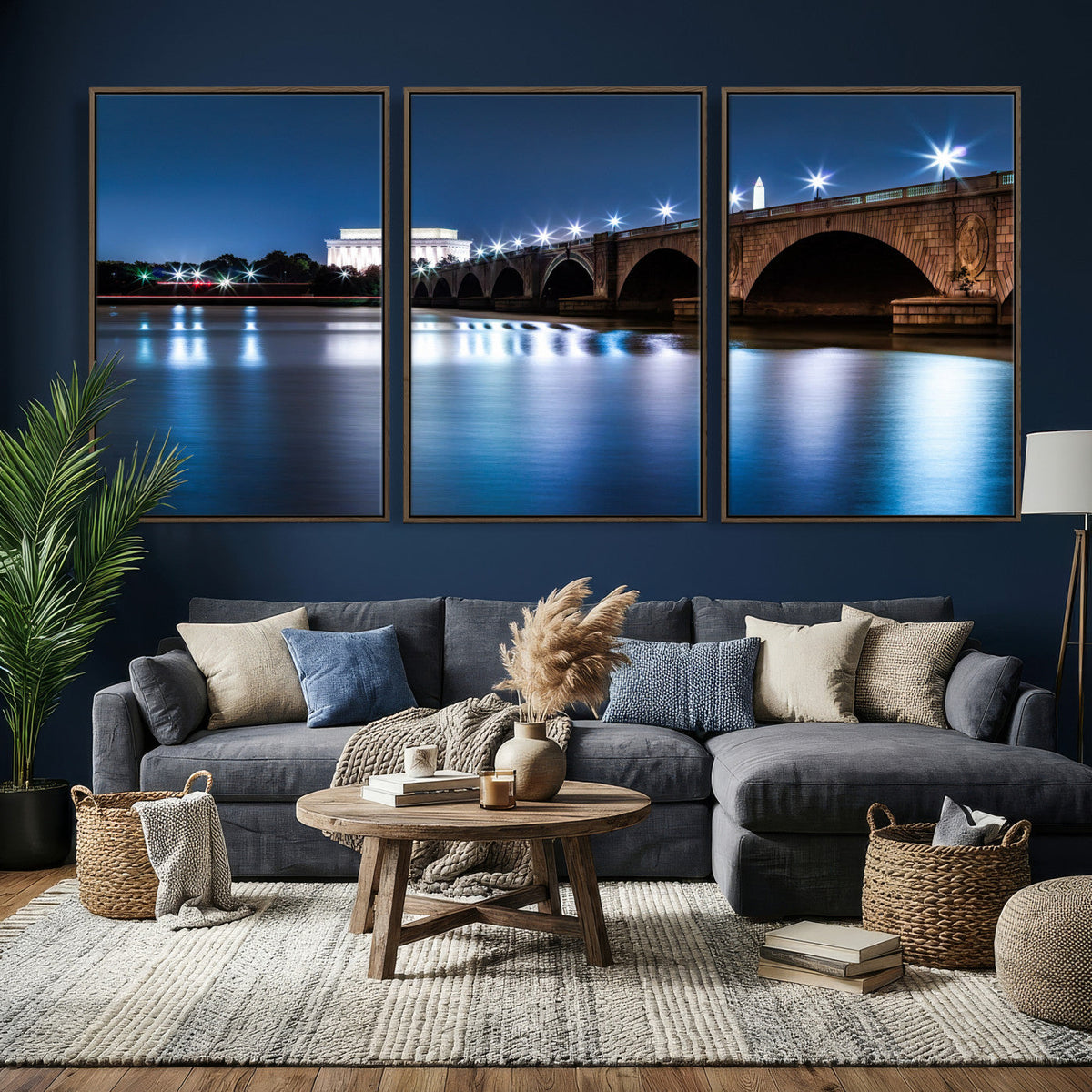 Washington DC Wall Art Canvas Print – Lincoln Memorial Night