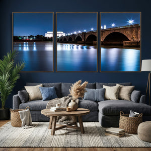Washington DC Wall Art Canvas Print – Lincoln Memorial Night