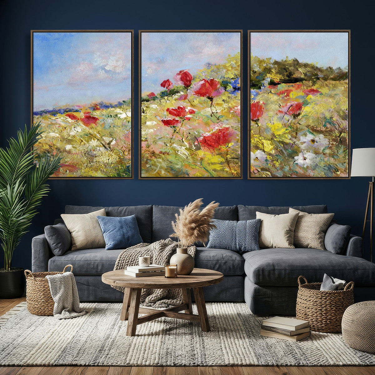 Abstract Mountain Landscape Wall Art Canvas Print – Textured