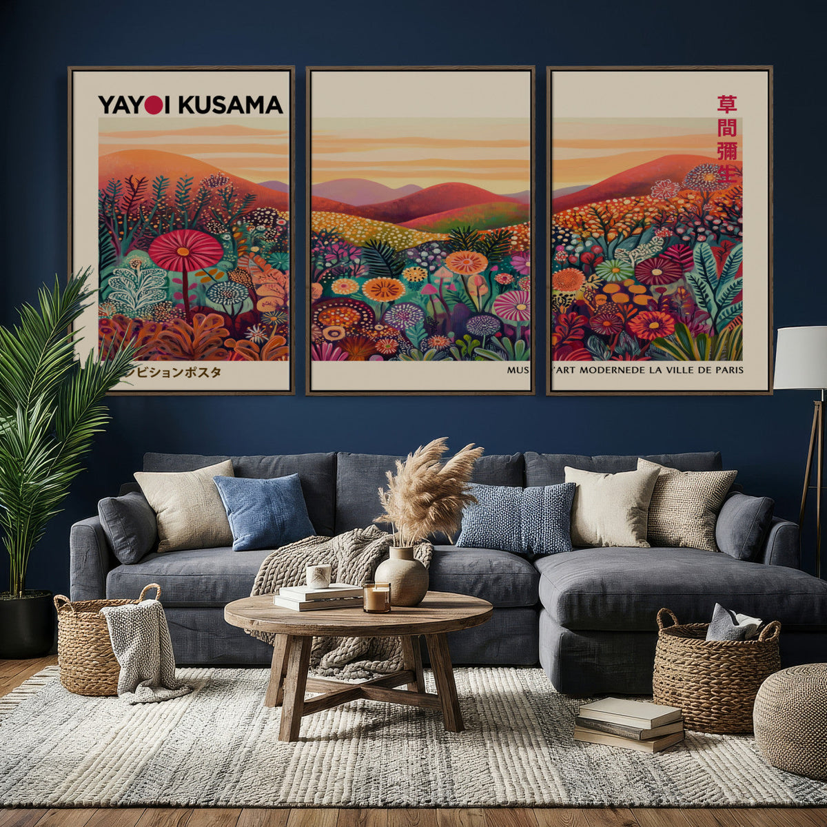 Yayoi Kusama Colorful Landscape Wall Art Canvas Print –