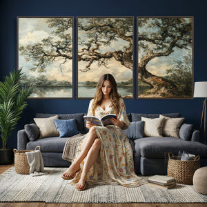 Old Oak Tree Canvas Wall Art, Turner Inspired Romantic