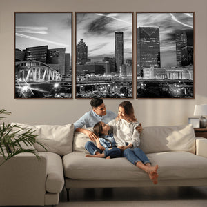 Black and White Atlanta Wall Art Canvas Print