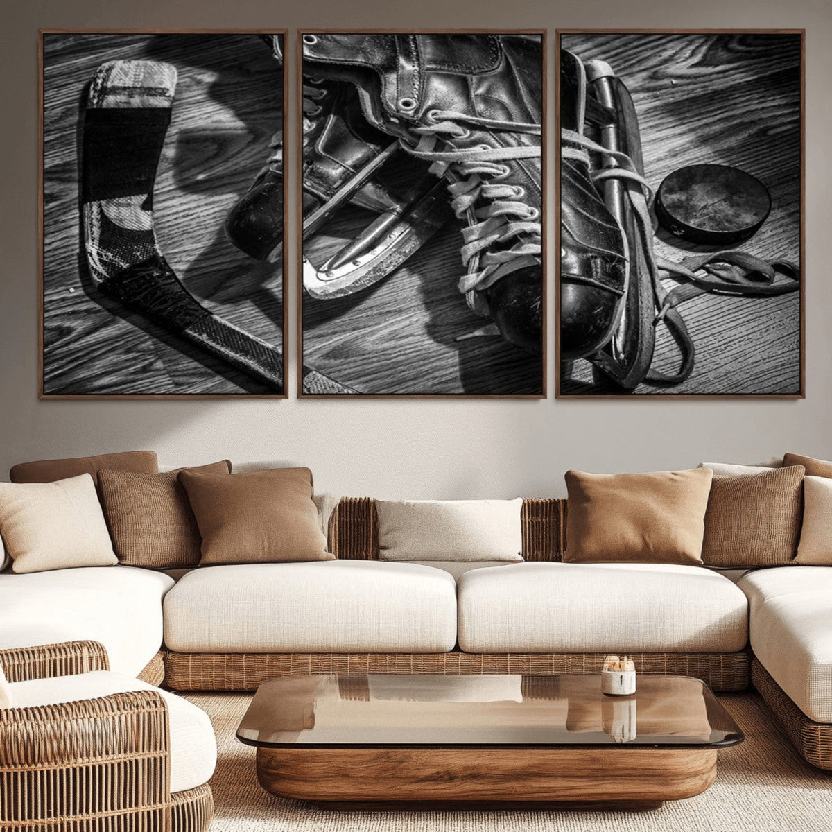Old Pair of Mens Skates Wall Art Canvas, Men Skates Wall Art