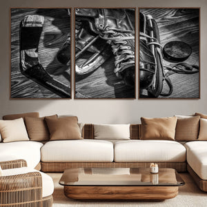 Old Pair of Mens Skates Wall Art Canvas, Men Skates Wall Art