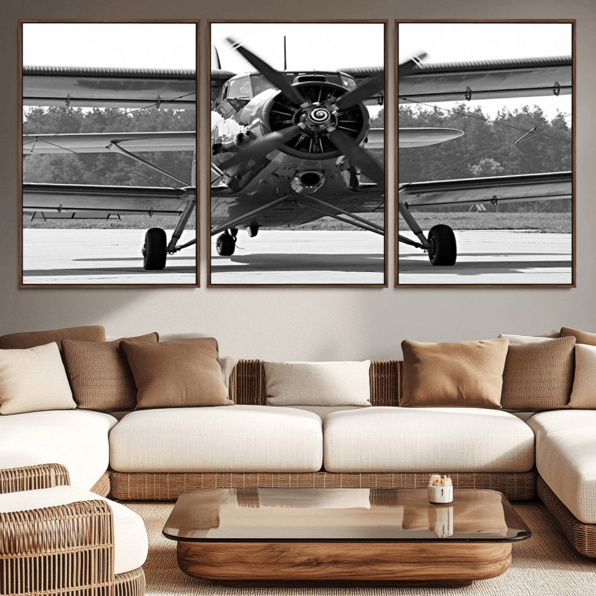 Wall Art Old War Plane Canvas Print