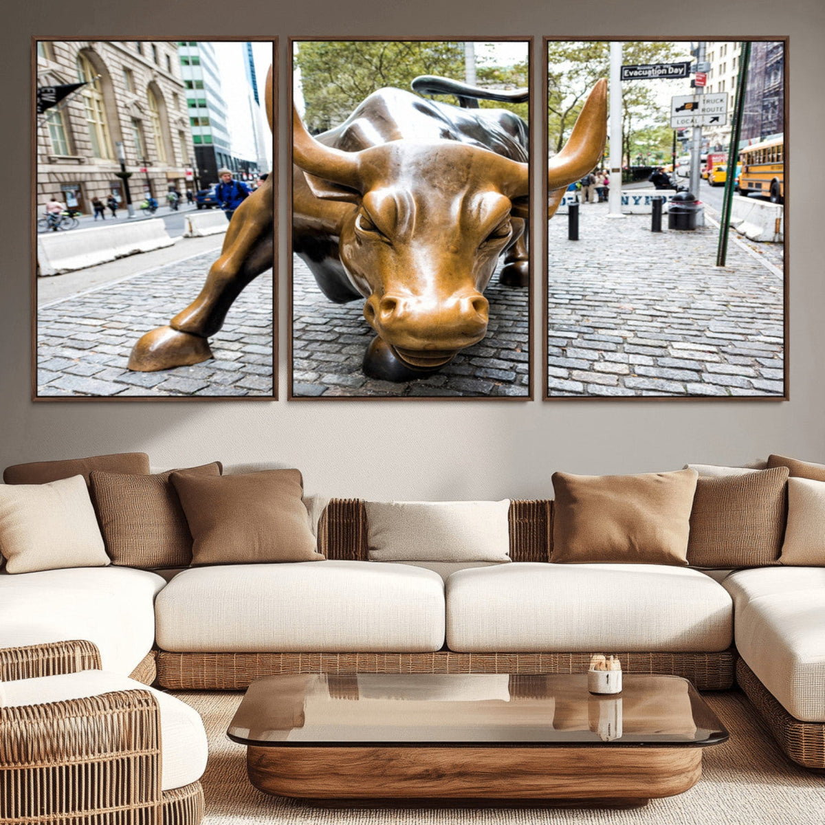 Charging Bull Wall Art Canvas Print