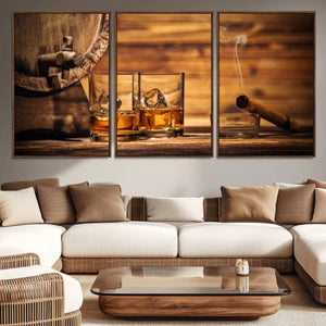 Rustic Whiskey and Barrel Canvas Print