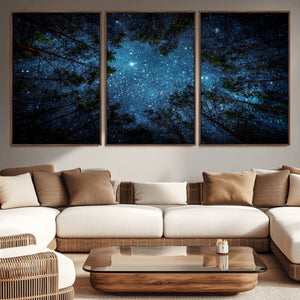 Forest and Stars Wall Art Canvas Print