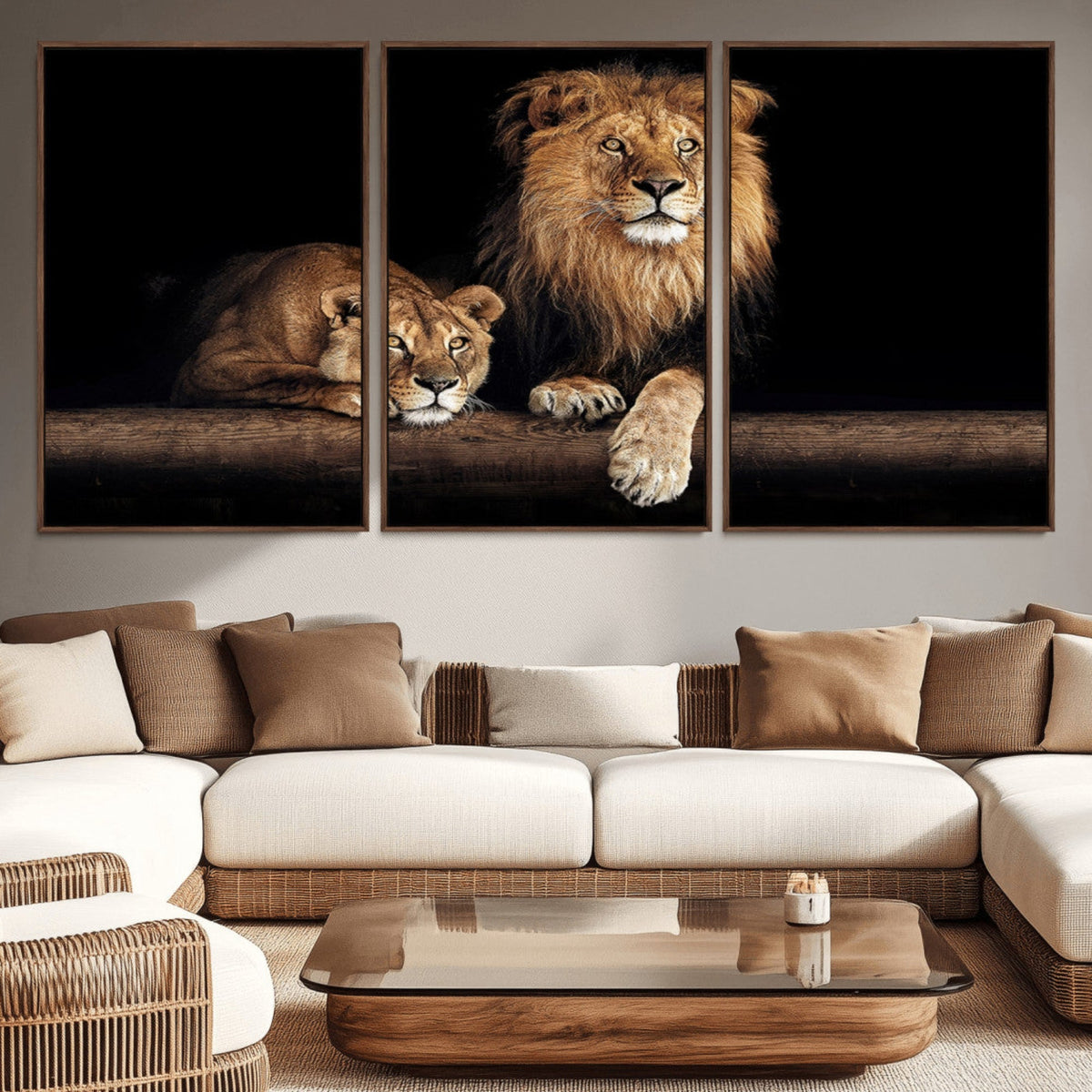 Lion Canvas Wall Art – Majestic Animal Print Artwork for