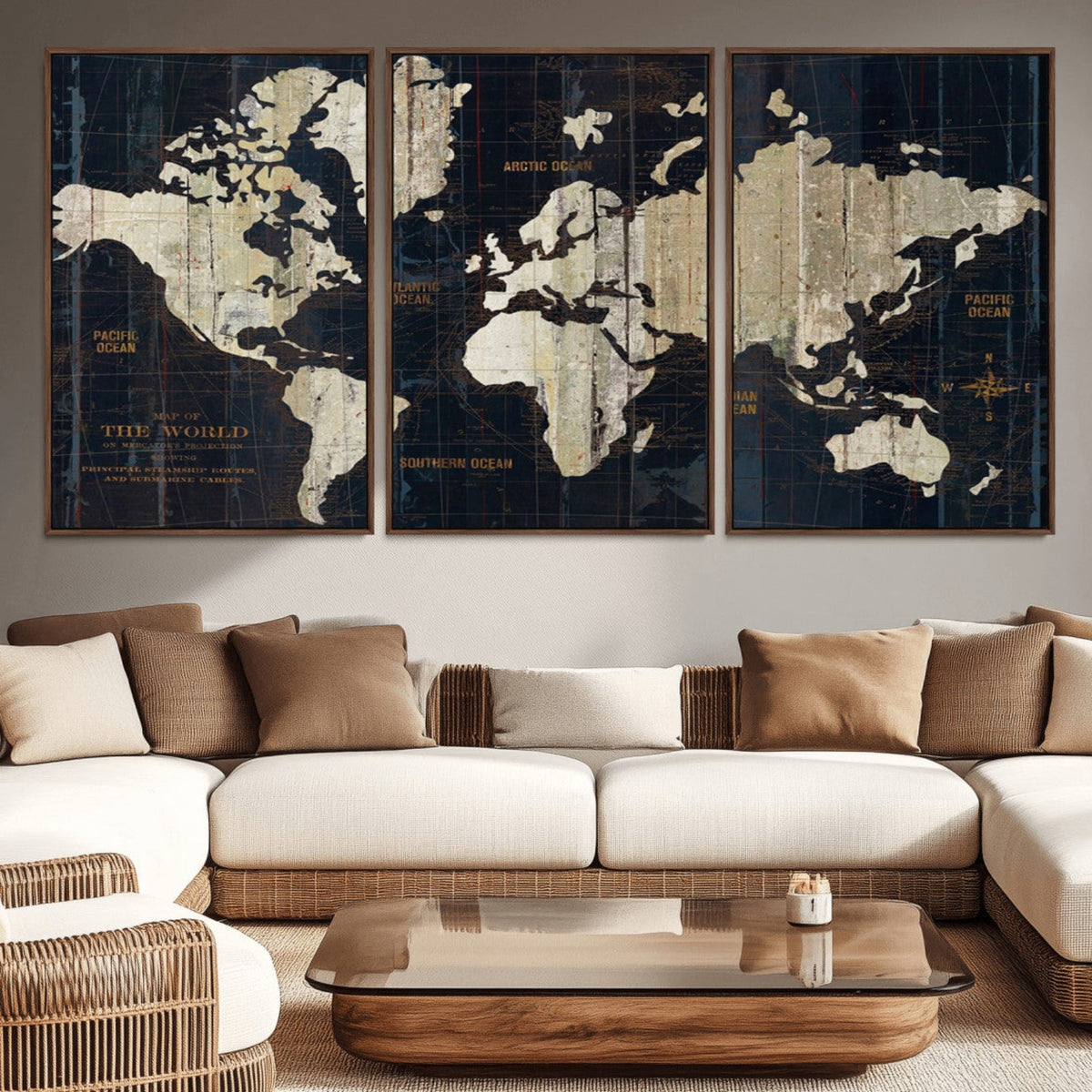 World Map Canvas Print – Detailed Map of the World Wall Art