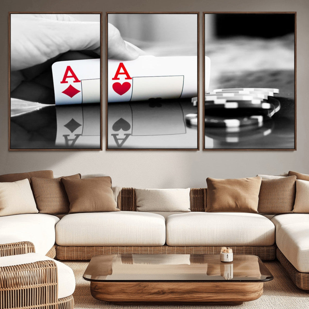 Aces Poker Art Poker Game Wall Art Canvas Print