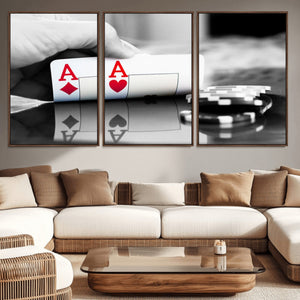 Aces Poker Art Poker Game Wall Art Canvas Print