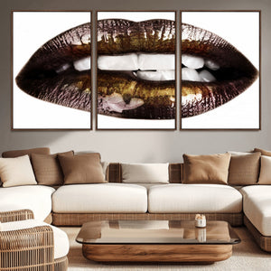 Close Up Lips Wall Art Canvas Print