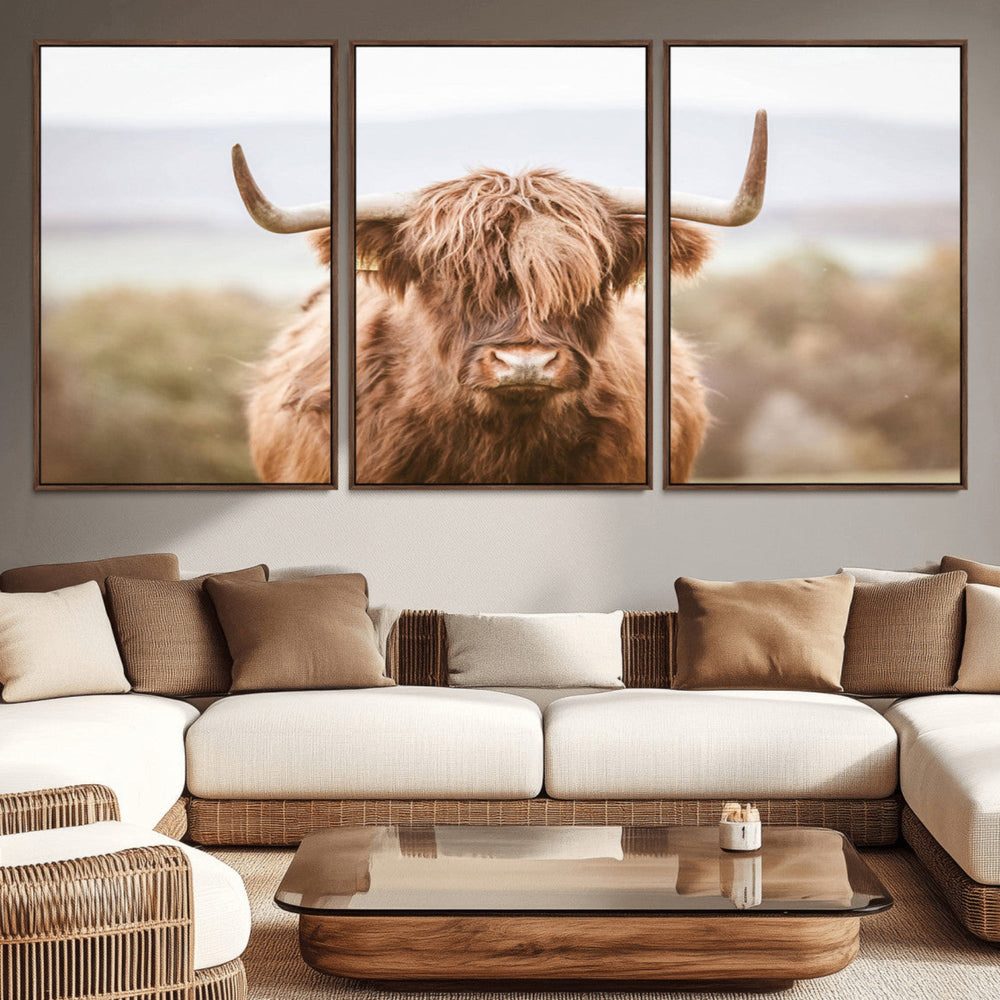 Scottish Serene Highland Cow Canvas Wall Art – Serene