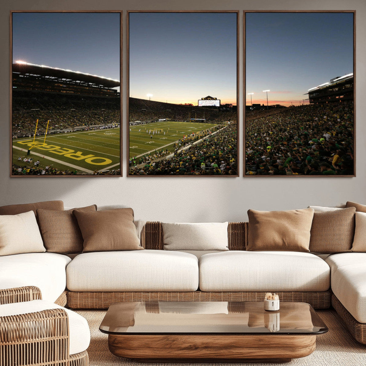 Oregon Ducks Football Team Print - Eugene Autzen Stadium