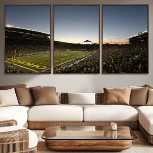 Oregon Ducks Football Team Print - Eugene Autzen Stadium
