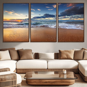 Beach Canvas Wall Art - Coastal Seascape Print for Living