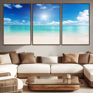 Blue Ocean Wall Art Canvas Print - Tranquil Ocean Paradise