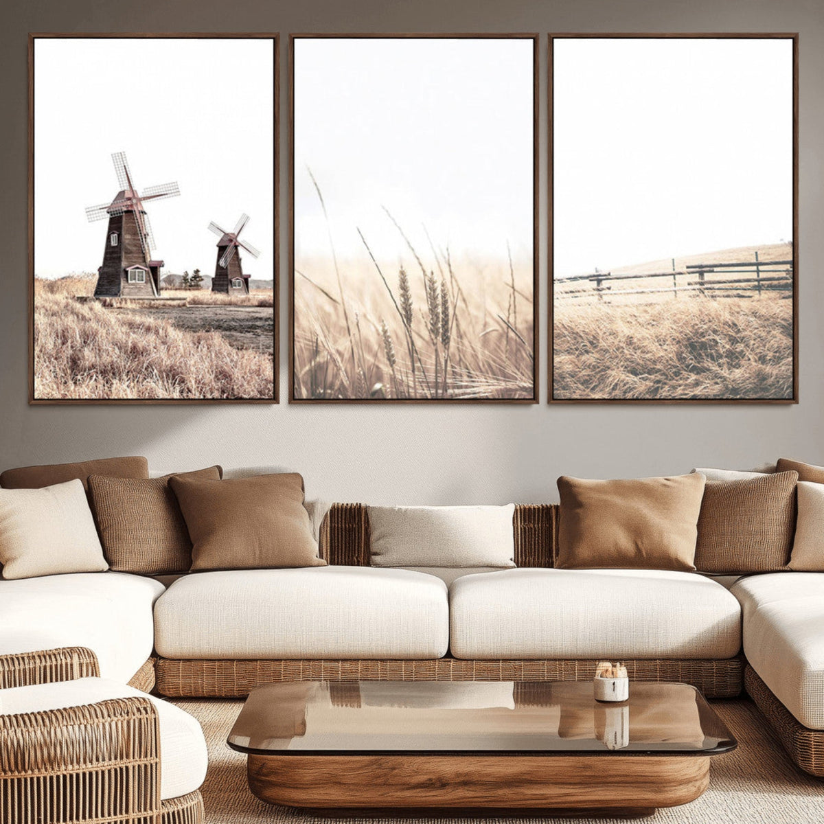 Farm Prints Set, Farmhouse Wall Art Canvas, Country House