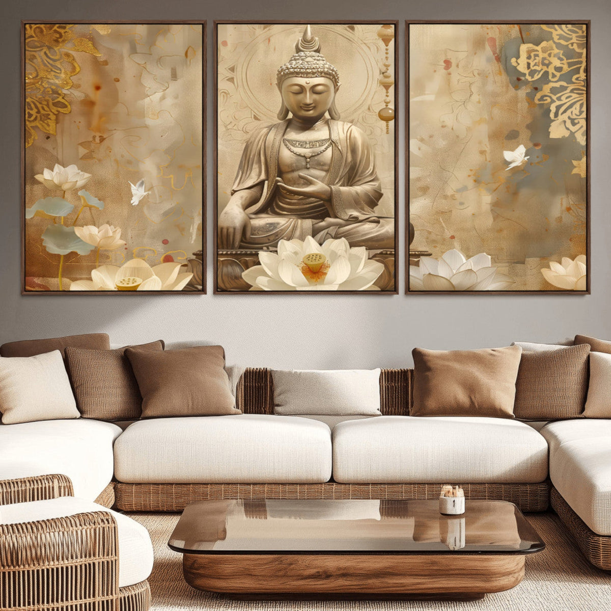 Buddha Wall Art Canvas Print, Buddha Meditation Room Decor,