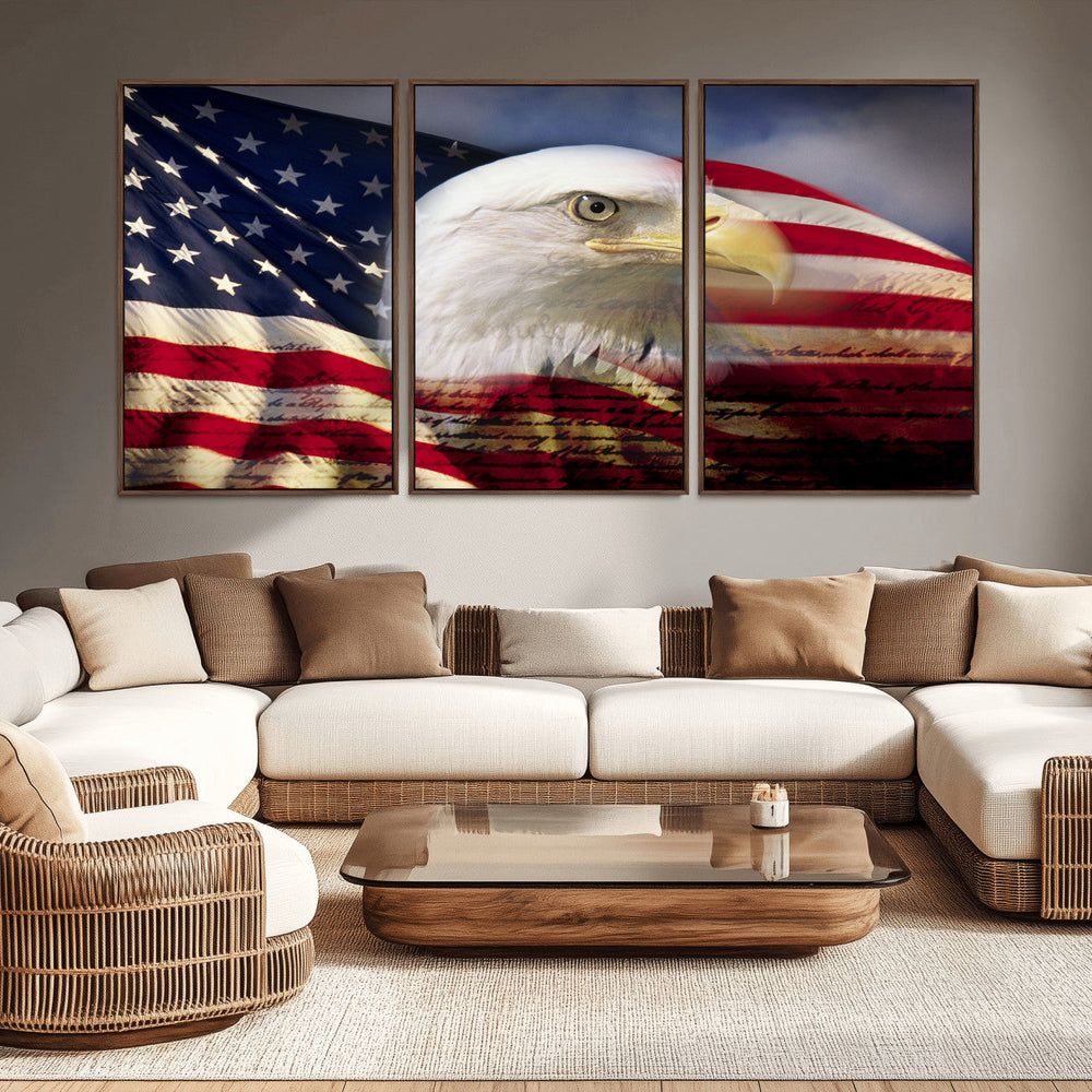 American Flag Eagle Symbol Wall Art, American Flag Eagle