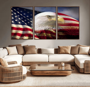 American Flag Eagle Symbol Wall Art, American Flag Eagle
