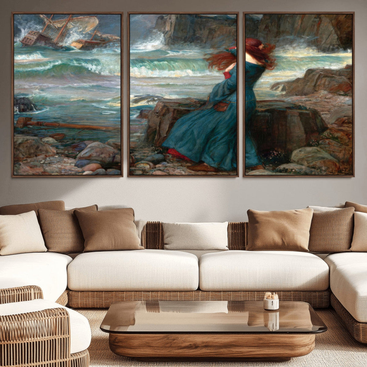 Miranda by the Shore Wall Art Canvas Print – Tempest Scene