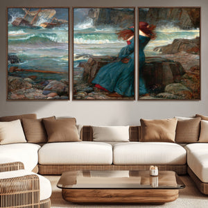 Miranda by the Shore Wall Art Canvas Print – Tempest Scene