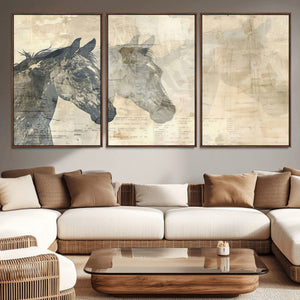 Abstract Horse Canvas Print | Modern Farmhouse Wall Art |