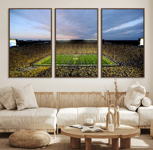 Michigan Stadium Wall Art Canvas Print, Vibrant Game Day